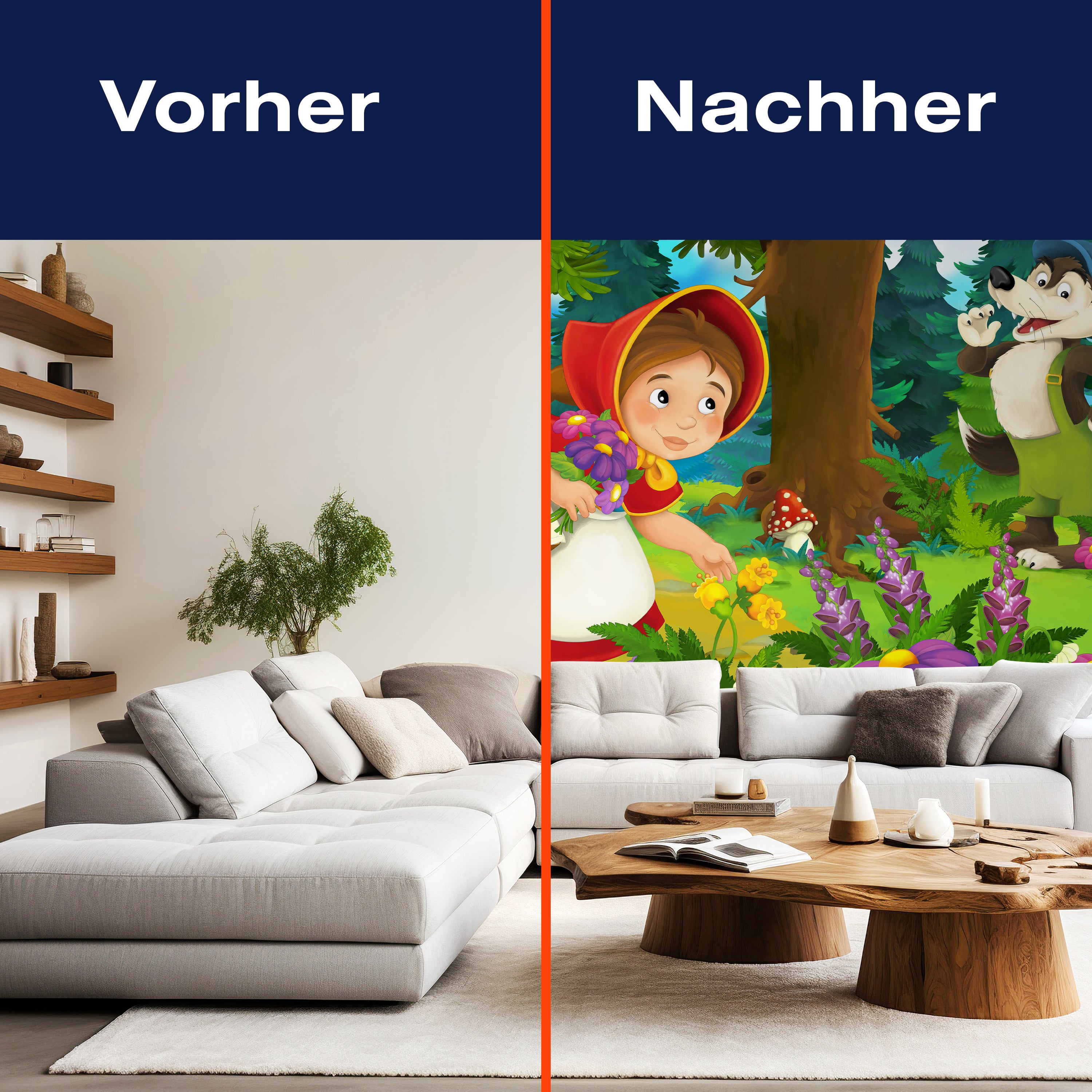 Fototapete Mädchen Wolf Wald Blumen M6878 - Bild 9 Fototapete Mädchen Wolf Wald Blumen M6878 - Bild 9