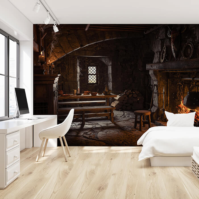 Fototapete Mittelalter Raum Kamin Fantasy M6888 - Bild 1 Fototapete Mittelalter Raum Kamin Fantasy M6888 - Bild 1