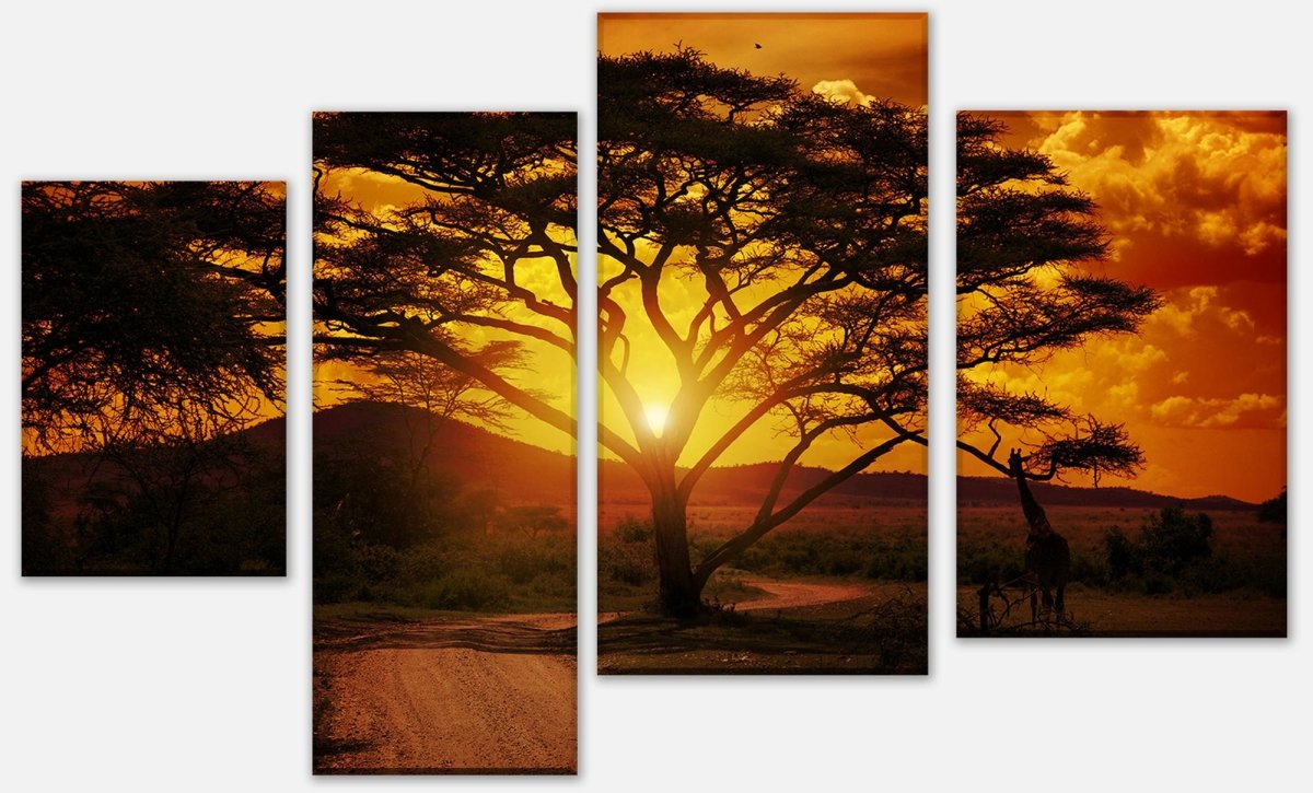 Leinwandbild Mehrteiler Afrika Sonnenuntergang M0001 Leinwandbild Mehrteiler Afrika Sonnenuntergang M0001