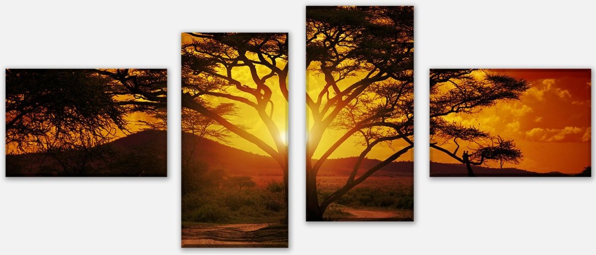 Leinwandbild Mehrteiler Afrika Sonnenuntergang M0001 Leinwandbild Mehrteiler Afrika Sonnenuntergang M0001