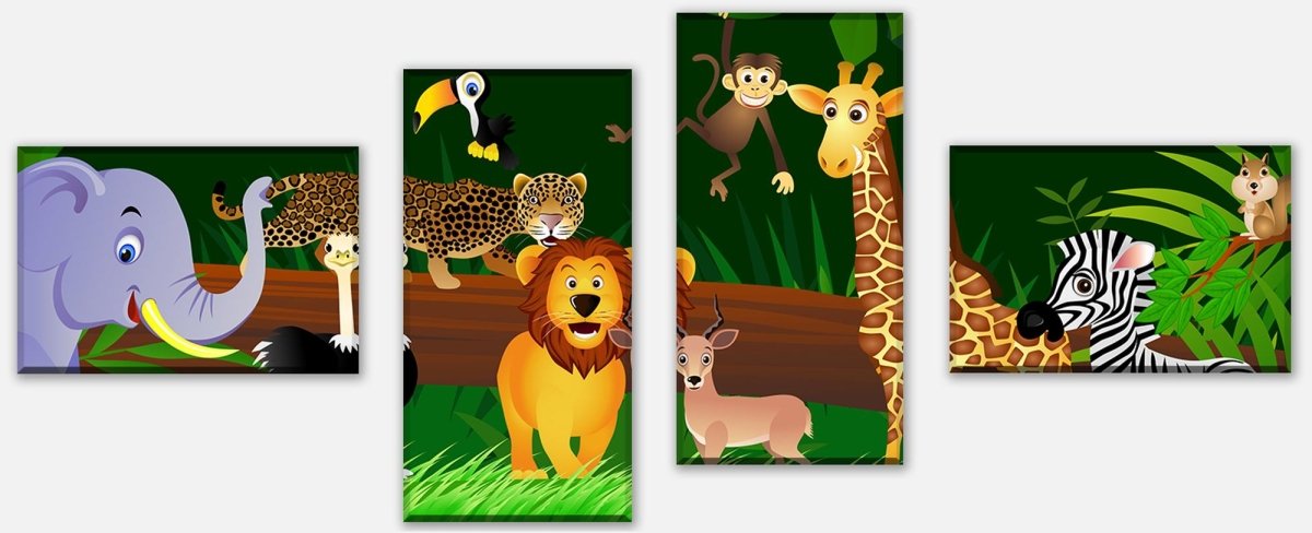 Leinwandbild Mehrteiler Dschungeltiere M0002 Leinwandbild Mehrteiler Dschungeltiere M0002