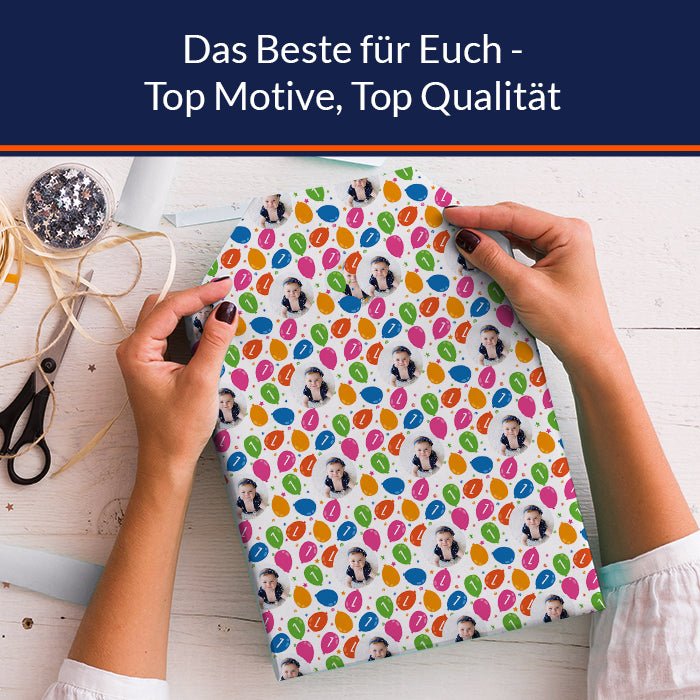 Geschenkpapier personalisiert Geschenkpapier Luftballons Baby - Bild 5 Geschenkpapier personalisiert Geschenkpapier Luftballons Baby - Bild 5