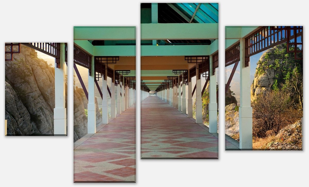 Leinwandbild Mehrteiler Brücke in den Bergen M0013 Leinwandbild Mehrteiler Brücke in den Bergen M0013