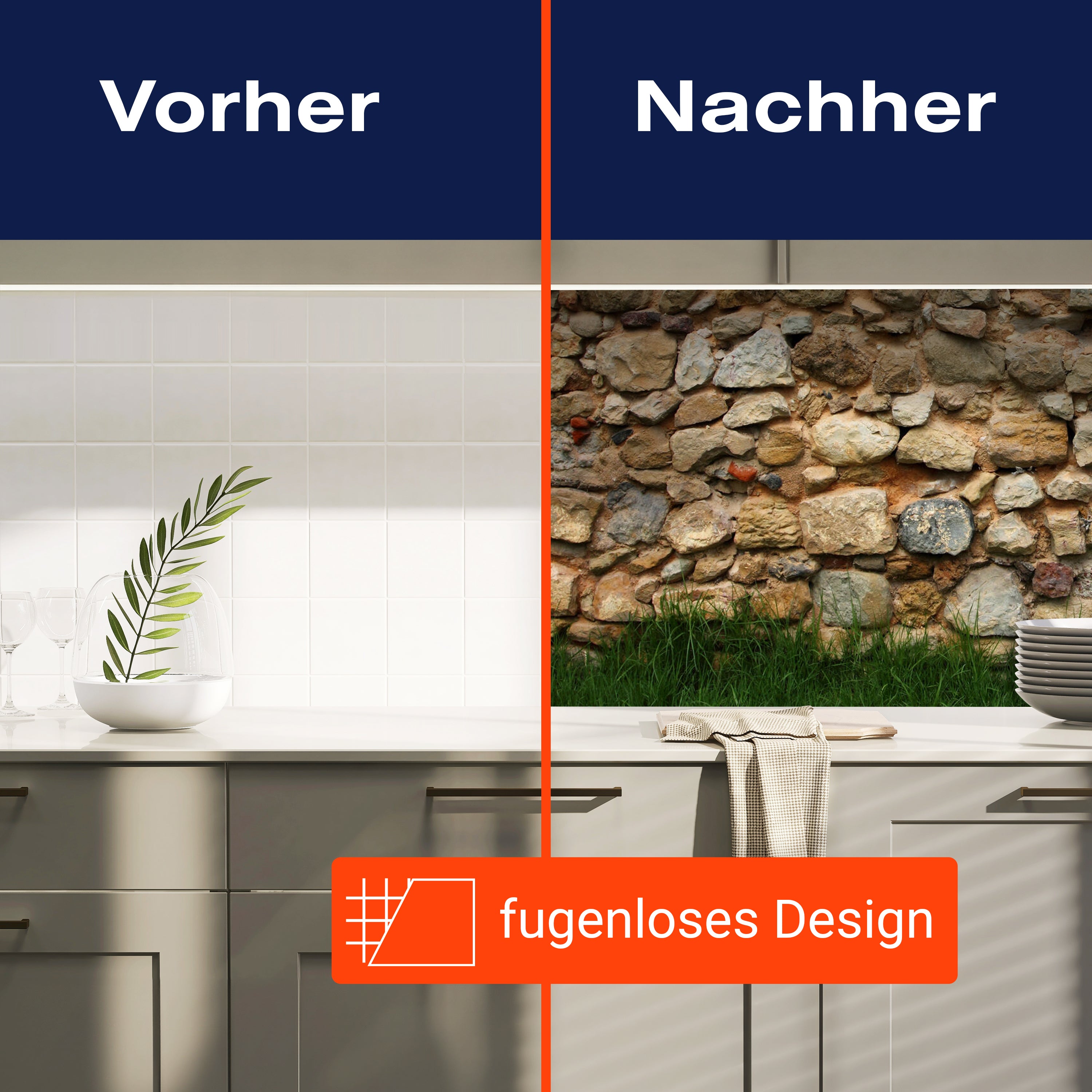 Küchenrückwand Steinmauer mit Gras M0015 entdecken - Bild 9 Küchenrückwand Steinmauer mit Gras M0015 entdecken - Bild 9