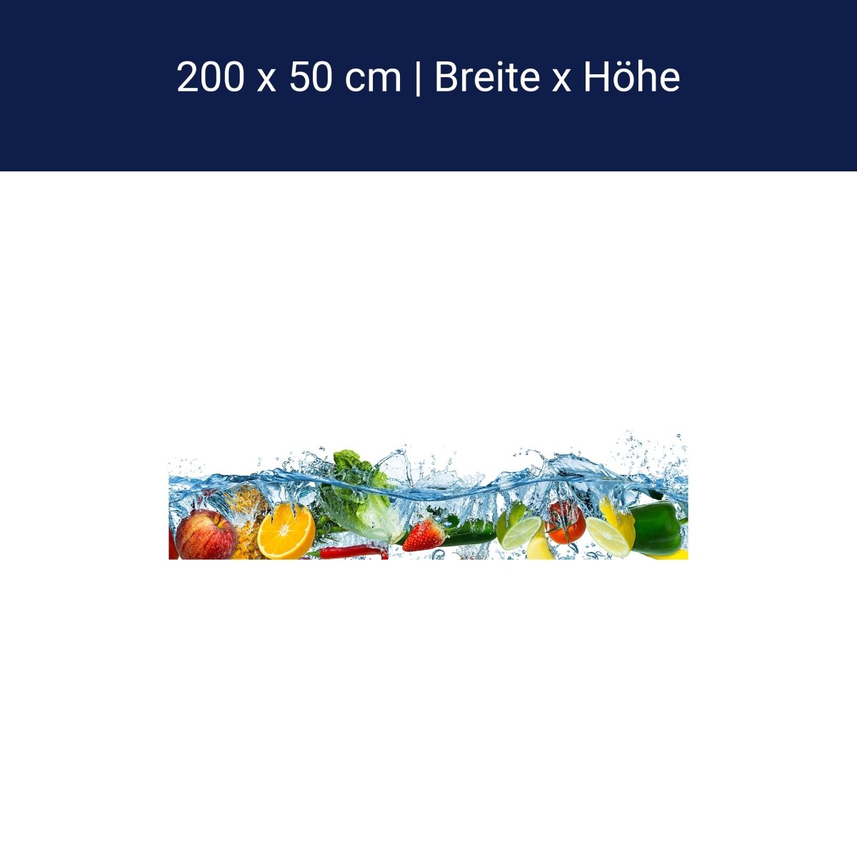 Panorama-Fototapete Obst im Wasser M0015 Panorama-Fototapete Obst im Wasser M0015