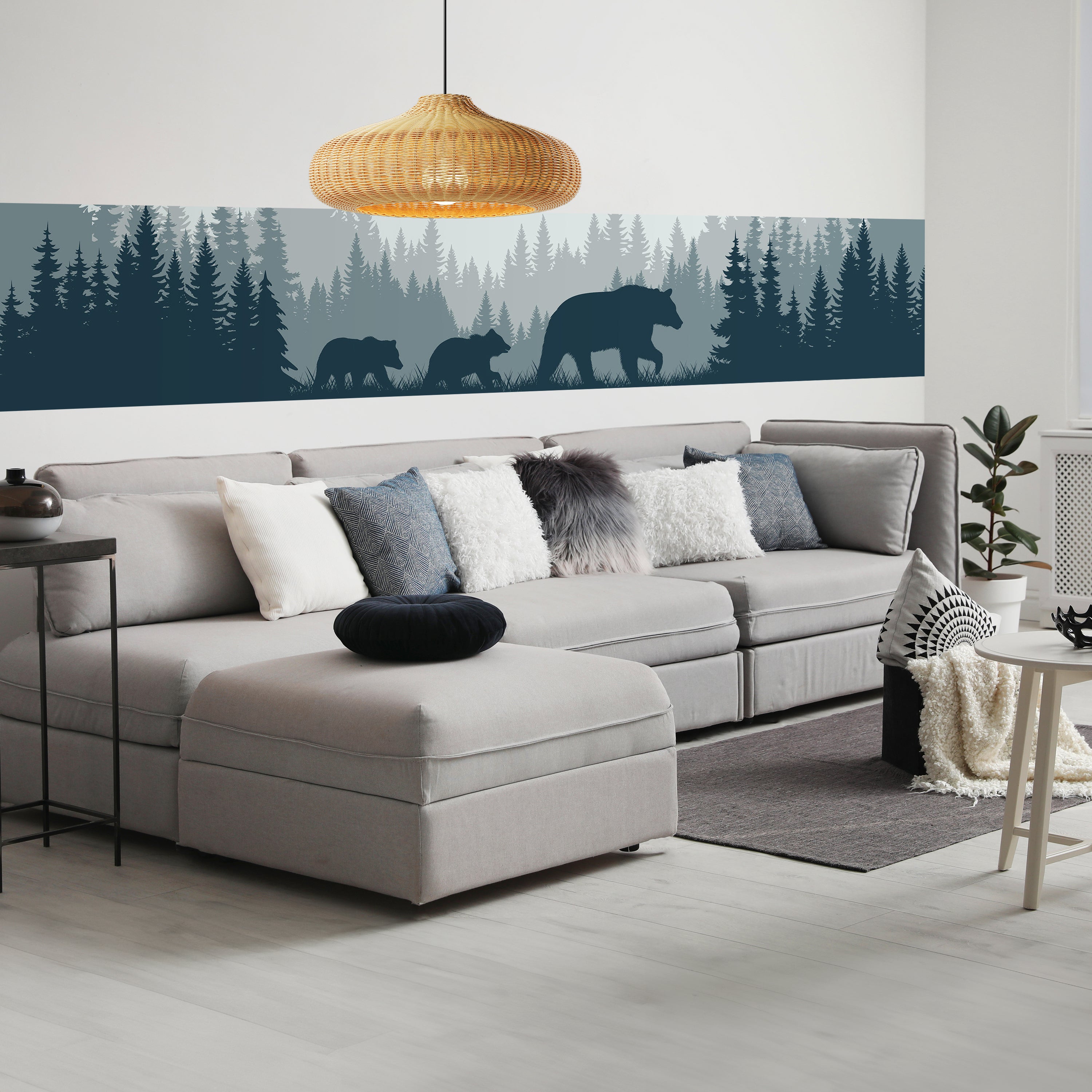 Panorama-Fototapete abstrakte Waldtiere M0017 - Bild 1 Panorama-Fototapete abstrakte Waldtiere M0017 - Bild 1