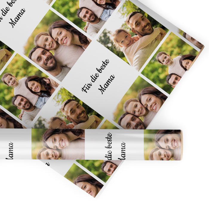 Geschenkpapier personalisiert Geschenkpapier Collage 4 Fotos Quadrat - Bild 1 Geschenkpapier personalisiert Geschenkpapier Collage 4 Fotos Quadrat - Bild 1