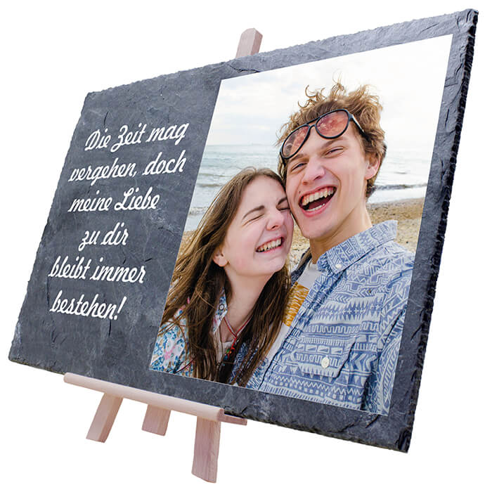 Schieferplatte mit Staffelei und Spruch M0020 - Bild 2 Schieferplatte mit Staffelei und Spruch M0020 - Bild 2