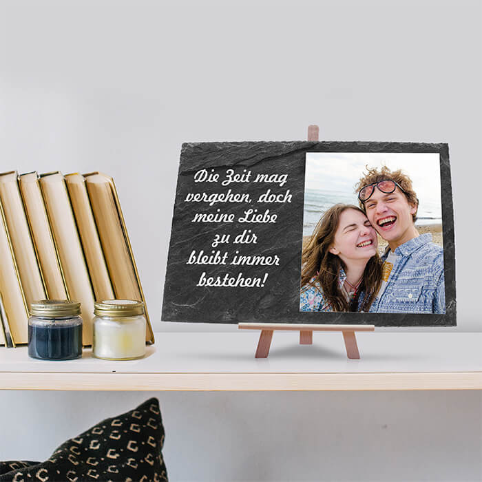 Schieferplatte mit Staffelei und Spruch M0020 - Bild 6 Schieferplatte mit Staffelei und Spruch M0020 - Bild 6