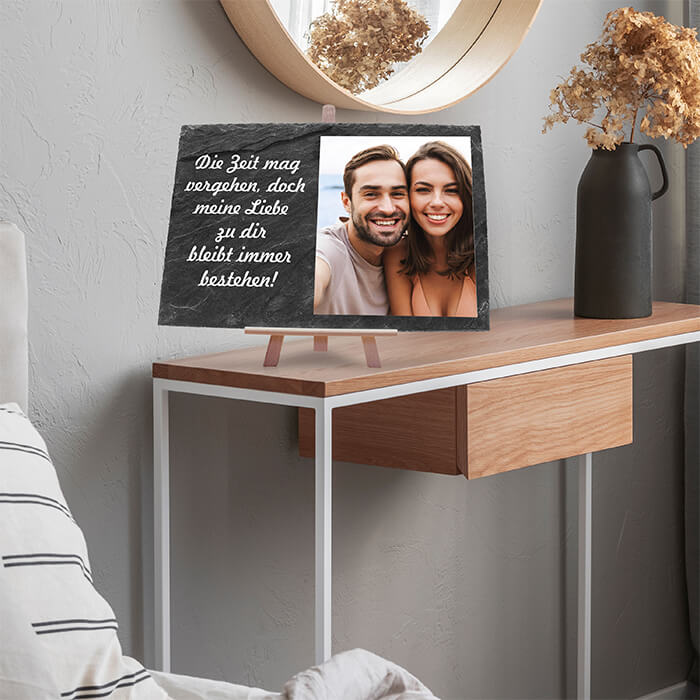 Schieferplatte mit Staffelei und Spruch M0020 - Bild 7 Schieferplatte mit Staffelei und Spruch M0020 - Bild 7