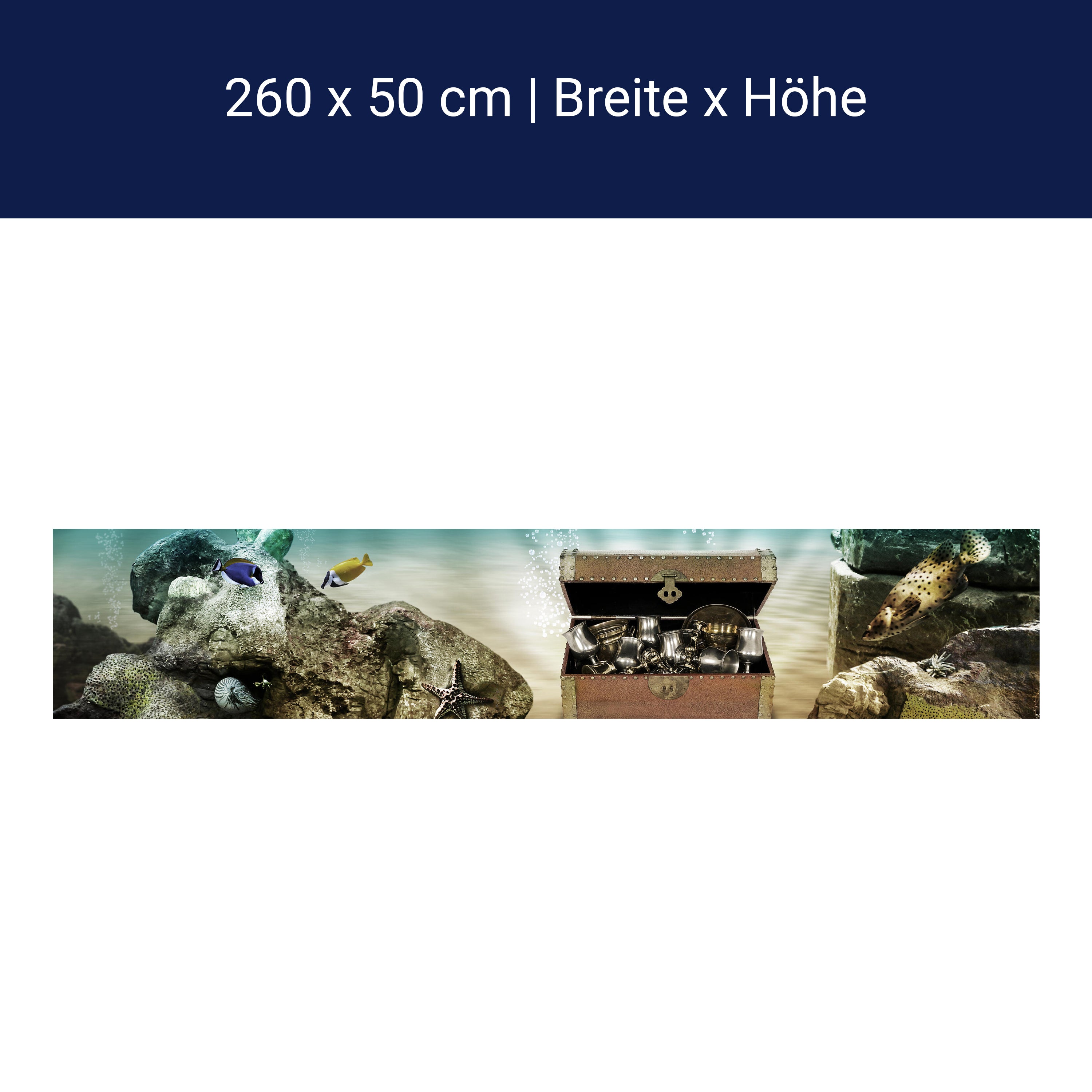 Küchenrückwand Unterwasserschatz M0020 Küchenrückwand Unterwasserschatz M0020