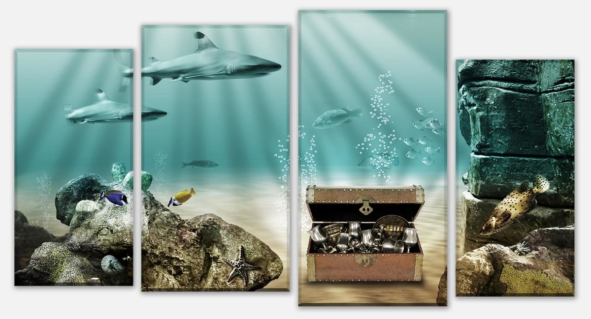 Leinwandbild Mehrteiler Unterwasserschatz M0020 Leinwandbild Mehrteiler Unterwasserschatz M0020