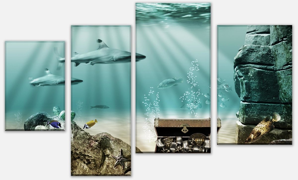 Leinwandbild Mehrteiler Unterwasserschatz M0020 Leinwandbild Mehrteiler Unterwasserschatz M0020