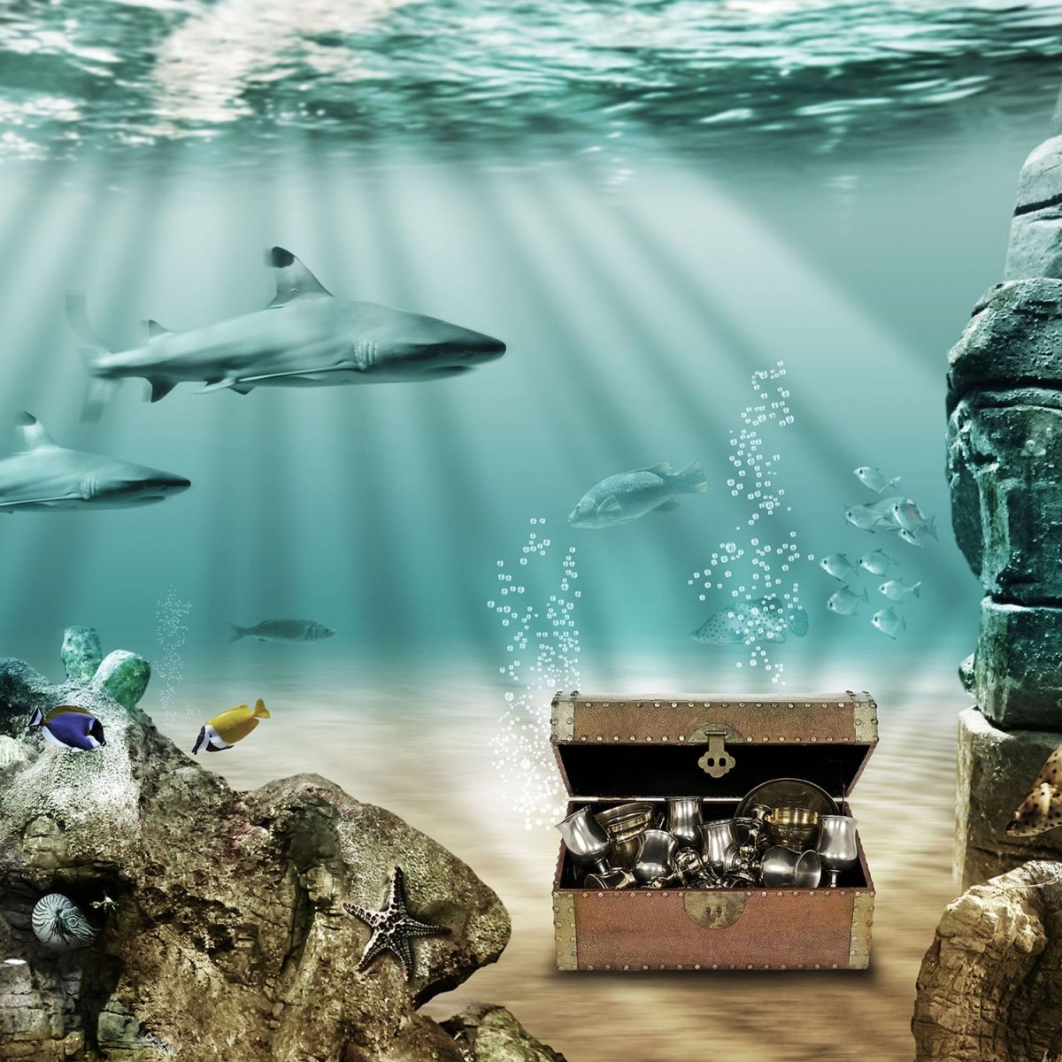 Beistelltisch Unterwasserschatz M0020 entdecken - Bild 2 Beistelltisch Unterwasserschatz M0020 entdecken - Bild 2