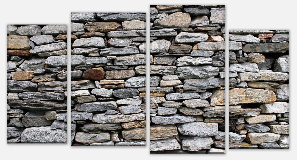 Leinwandbild Mehrteiler Steinmauer Grau M0022 Leinwandbild Mehrteiler Steinmauer Grau M0022