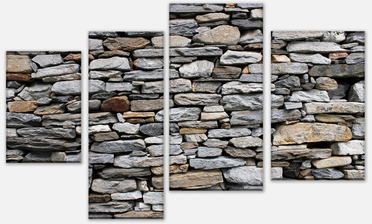 Leinwandbild Mehrteiler Steinmauer Grau M0022 Leinwandbild Mehrteiler Steinmauer Grau M0022
