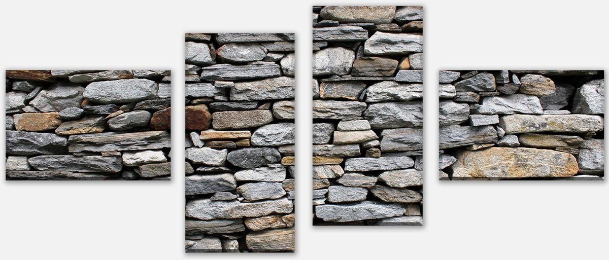 Leinwandbild Mehrteiler Steinmauer Grau M0022 Leinwandbild Mehrteiler Steinmauer Grau M0022