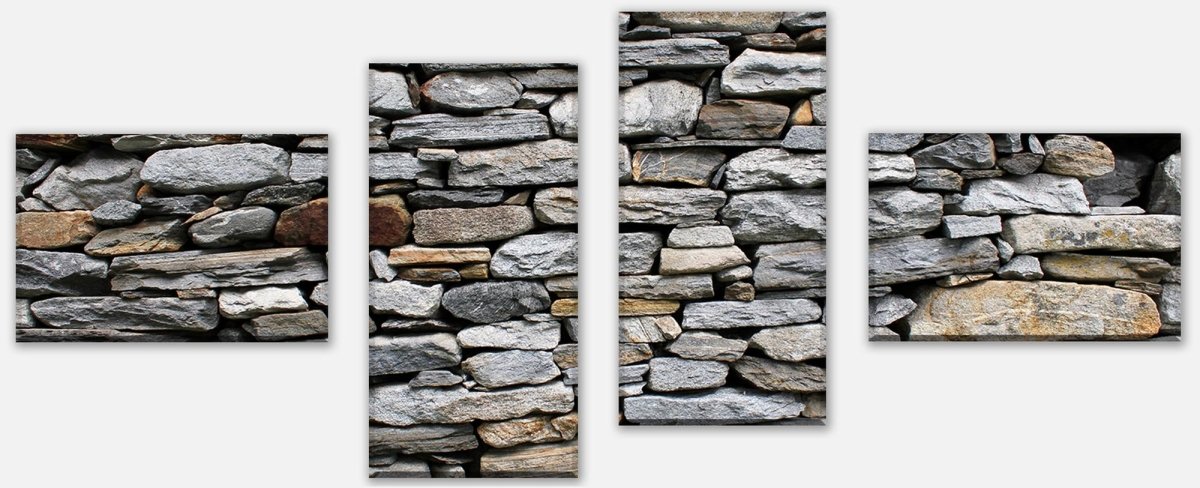 Leinwandbild Mehrteiler Steinmauer Grau M0022 Leinwandbild Mehrteiler Steinmauer Grau M0022