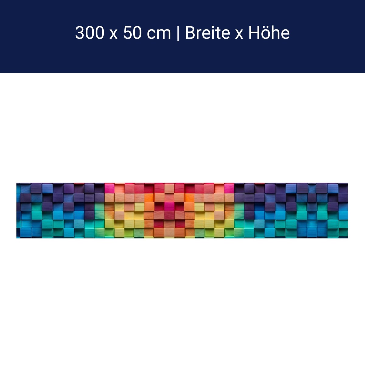 Panorama-Fototapete bunte Würfel, Regenbogen M0024 Panorama-Fototapete bunte Würfel, Regenbogen M0024