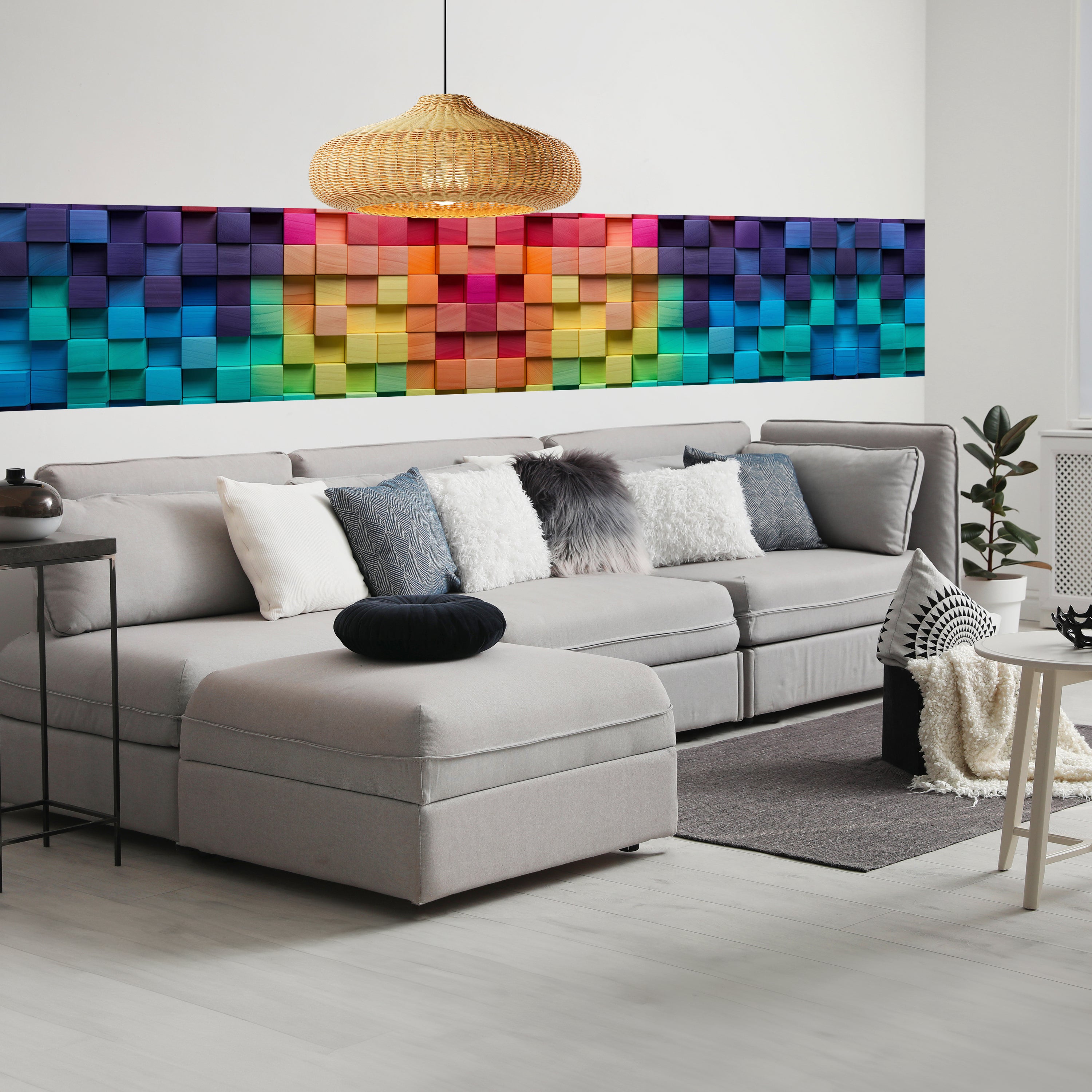 Panorama-Fototapete bunte Würfel, Regenbogen M0024 - Bild 1 Panorama-Fototapete bunte Würfel, Regenbogen M0024 - Bild 1