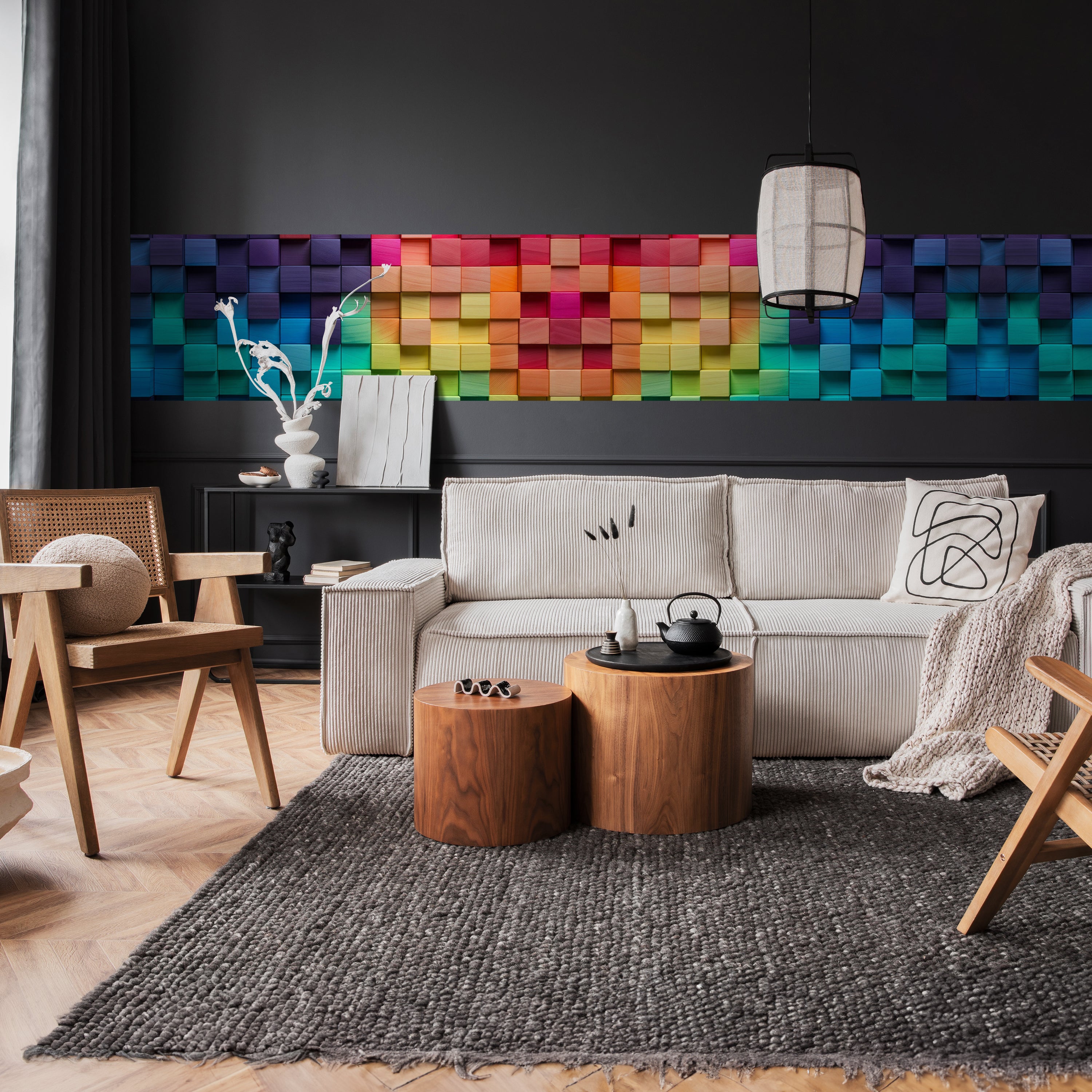 Panorama-Fototapete bunte Würfel, Regenbogen M0024 - Bild 2 Panorama-Fototapete bunte Würfel, Regenbogen M0024 - Bild 2