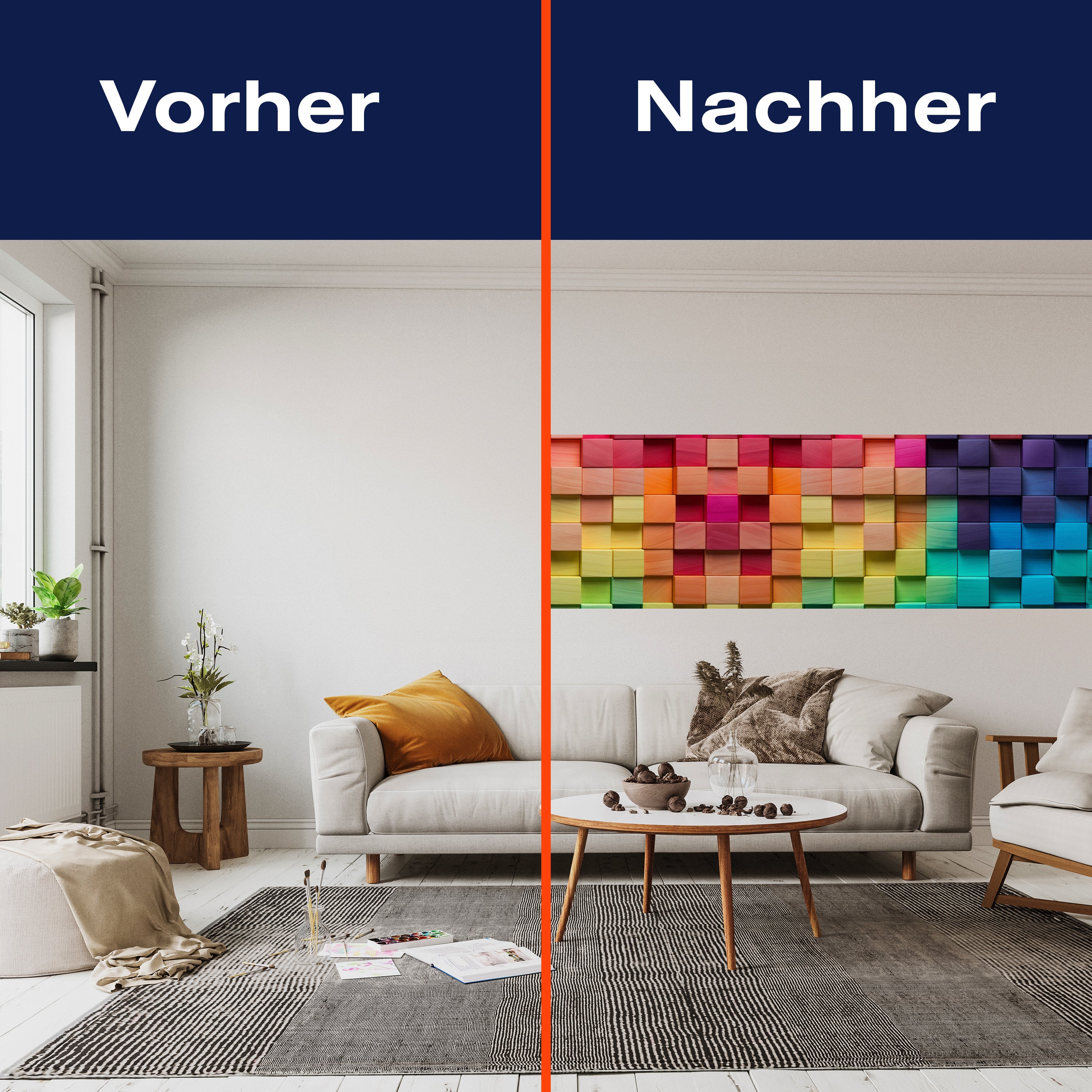 Panorama-Fototapete bunte Würfel, Regenbogen M0024 - Bild 3 Panorama-Fototapete bunte Würfel, Regenbogen M0024 - Bild 3