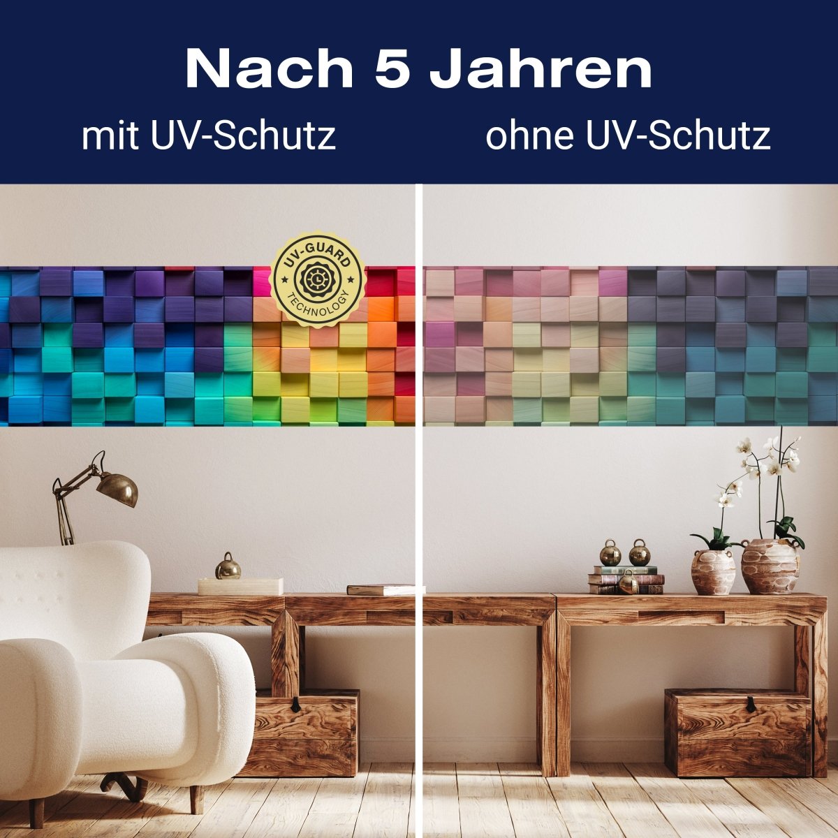 Panorama-Fototapete bunte Würfel, Regenbogen M0024 - Bild 9 Panorama-Fototapete bunte Würfel, Regenbogen M0024 - Bild 9