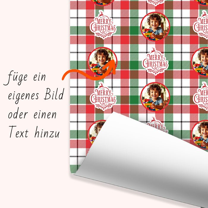 Geschenkpapier personalisiert Geschenkpapier Merry Christmas kariert M0027 - Bild 6 Geschenkpapier personalisiert Geschenkpapier Merry Christmas kariert M0027 - Bild 6