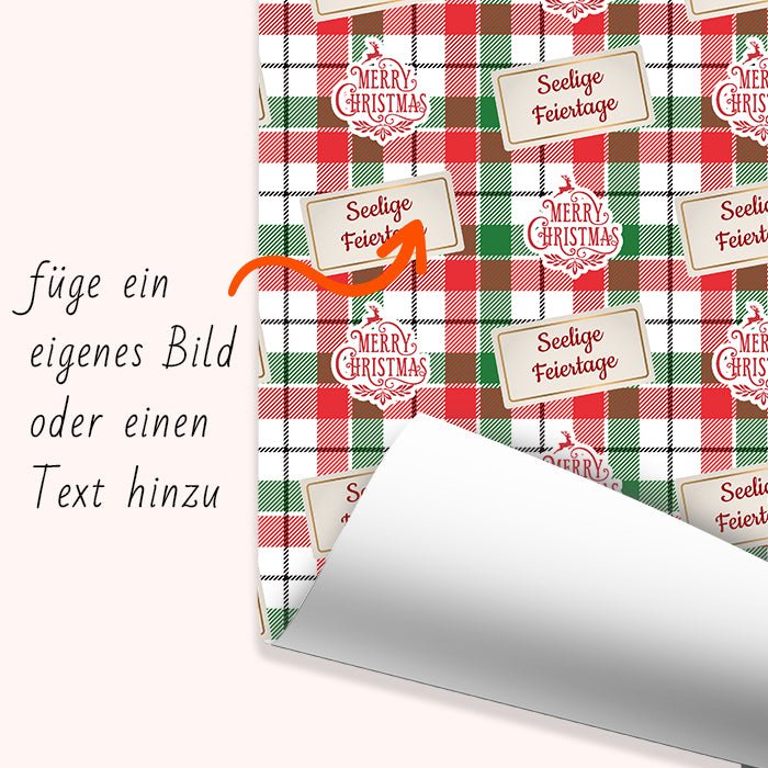 Geschenkpapier personalisiert Geschenkpapier Merry Christmas Text kariert M0030 - Bild 6 Geschenkpapier personalisiert Geschenkpapier Merry Christmas Text kariert M0030 - Bild 6
