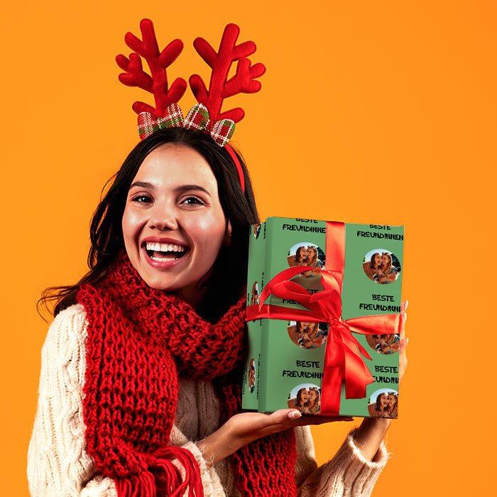 Geschenkpapier personalisiert Geschenkpapier grün Foto Text M0033 - Bild 2 Geschenkpapier personalisiert Geschenkpapier grün Foto Text M0033 - Bild 2