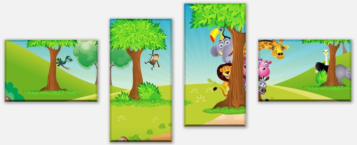 Leinwandbild Mehrteiler Tierbaum M0033 Leinwandbild Mehrteiler Tierbaum M0033