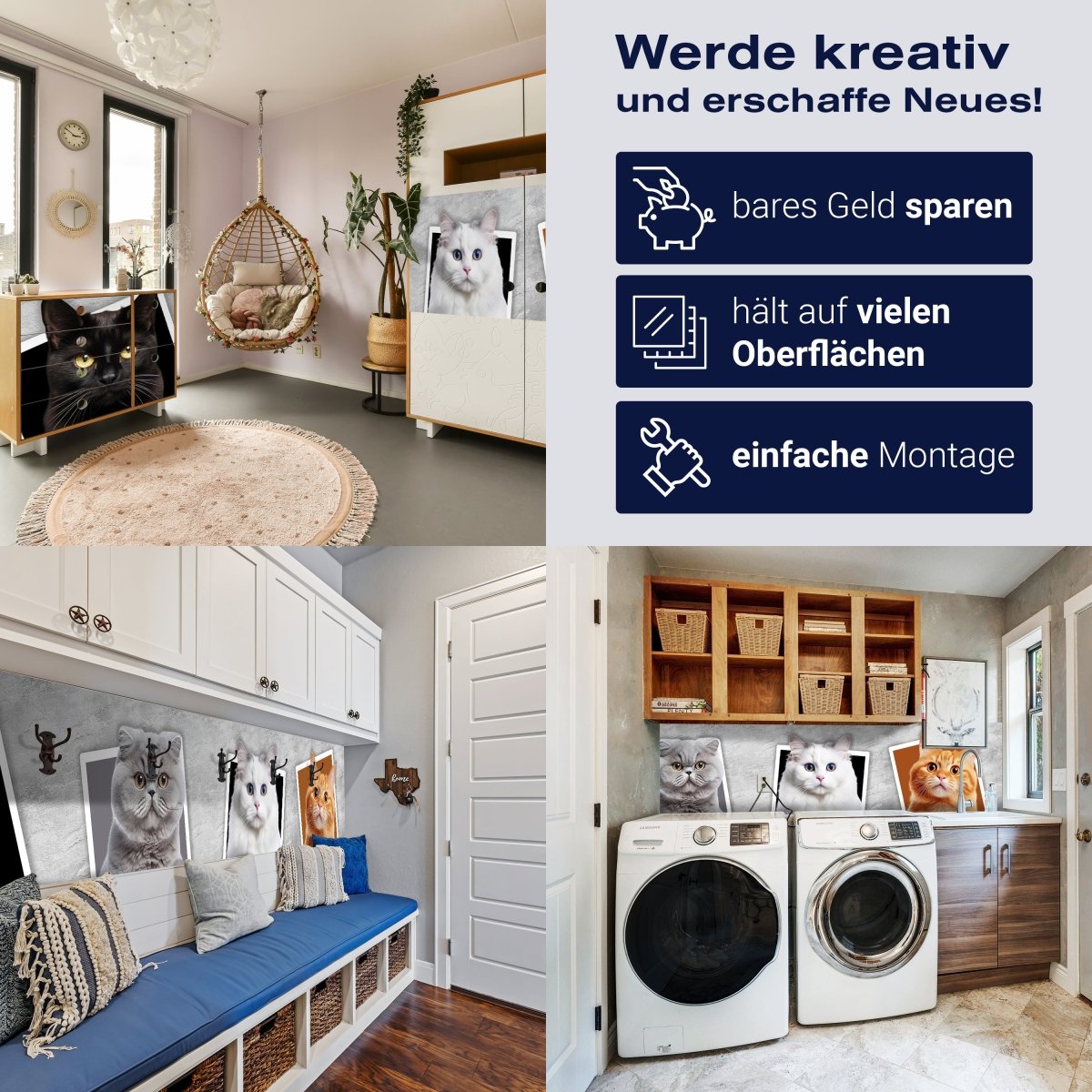 Panorama-Fototapete Katzen Collage M0034 - Bild 7 Panorama-Fototapete Katzen Collage M0034 - Bild 7