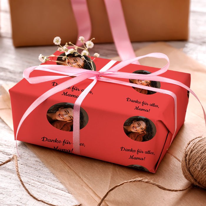 Geschenkpapier personalisiert Geschenkpapier rot Foto Text M0035 - Bild 3 Geschenkpapier personalisiert Geschenkpapier rot Foto Text M0035 - Bild 3