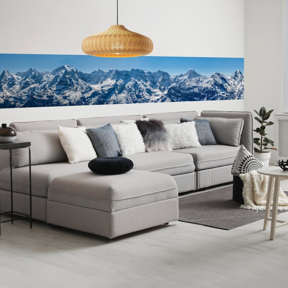 Panorama-Fototapete verschneite Schweizer Alpen M0041 - Bild 1 Panorama-Fototapete verschneite Schweizer Alpen M0041 - Bild 1