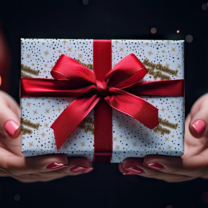 Geschenkpapier personalisiert Geschenkpapier Weihnachten Sterne Text M0043 - Bild 4 Geschenkpapier personalisiert Geschenkpapier Weihnachten Sterne Text M0043 - Bild 4