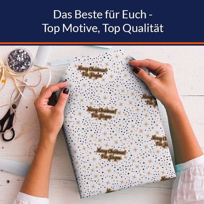 Geschenkpapier personalisiert Geschenkpapier Weihnachten Sterne Text M0043 - Bild 5 Geschenkpapier personalisiert Geschenkpapier Weihnachten Sterne Text M0043 - Bild 5