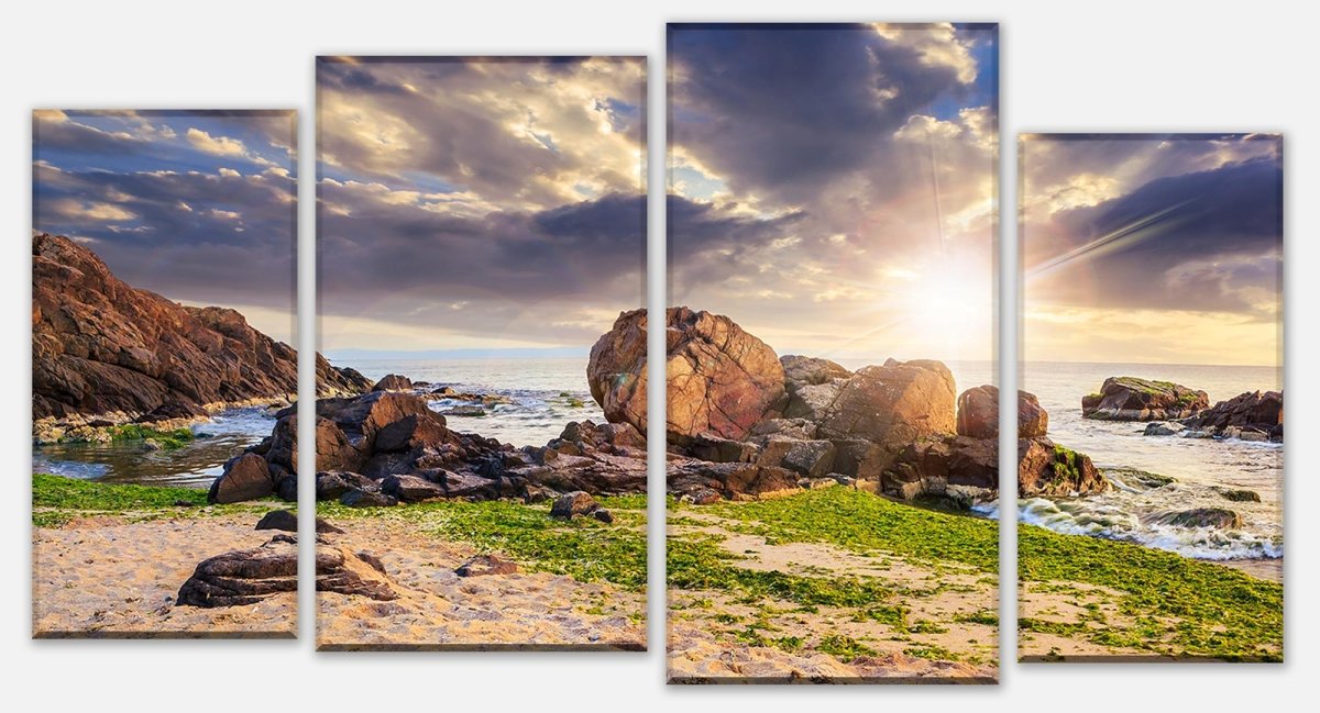 Leinwandbild Mehrteiler Küste bei Sonnenuntergang M0044 Leinwandbild Mehrteiler Küste bei Sonnenuntergang M0044