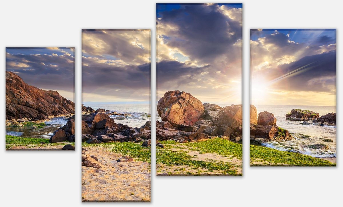 Leinwandbild Mehrteiler Küste bei Sonnenuntergang M0044 Leinwandbild Mehrteiler Küste bei Sonnenuntergang M0044