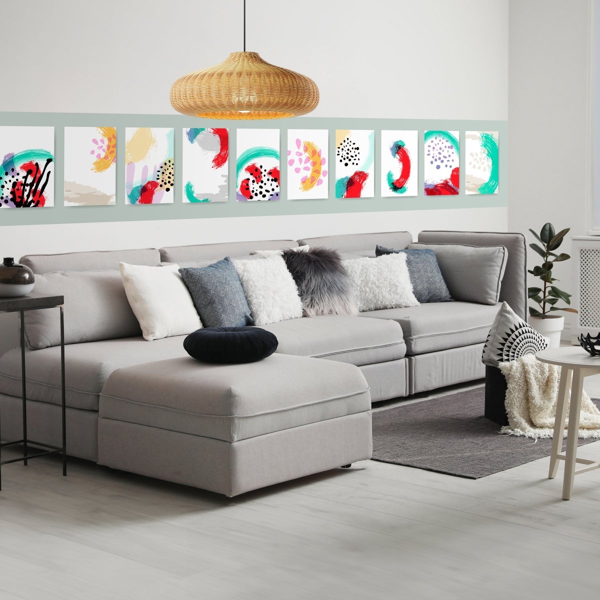 Panorama-Fototapete Abstraktes Gemälde, Collage M0045 - Bild 1 Panorama-Fototapete Abstraktes Gemälde, Collage M0045 - Bild 1