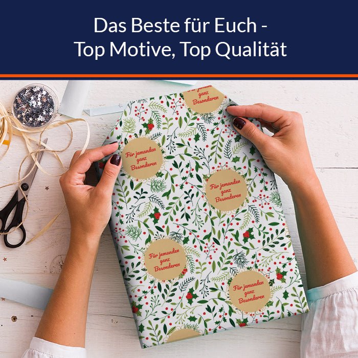 Geschenkpapier personalisiert Geschenkpapier Weihnachten Stechpalme Text M0046 - Bild 5 Geschenkpapier personalisiert Geschenkpapier Weihnachten Stechpalme Text M0046 - Bild 5
