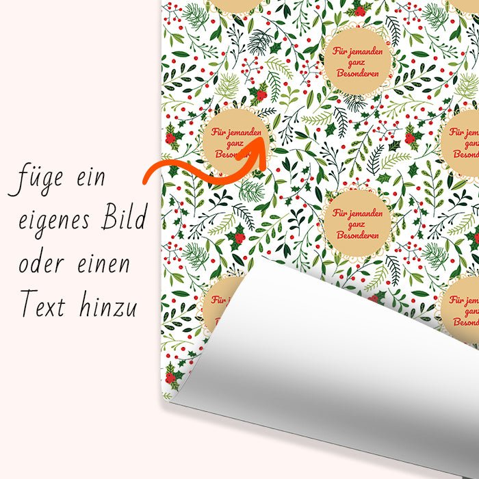 Geschenkpapier personalisiert Geschenkpapier Weihnachten Stechpalme Text M0046 - Bild 6 Geschenkpapier personalisiert Geschenkpapier Weihnachten Stechpalme Text M0046 - Bild 6