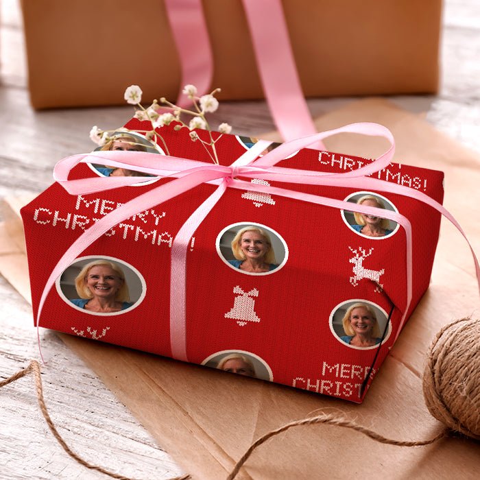 Geschenkpapier personalisiert Geschenkpapier Weihnachten Strickmuster rot Foto M0048 - Bild 3 Geschenkpapier personalisiert Geschenkpapier Weihnachten Strickmuster rot Foto M0048 - Bild 3