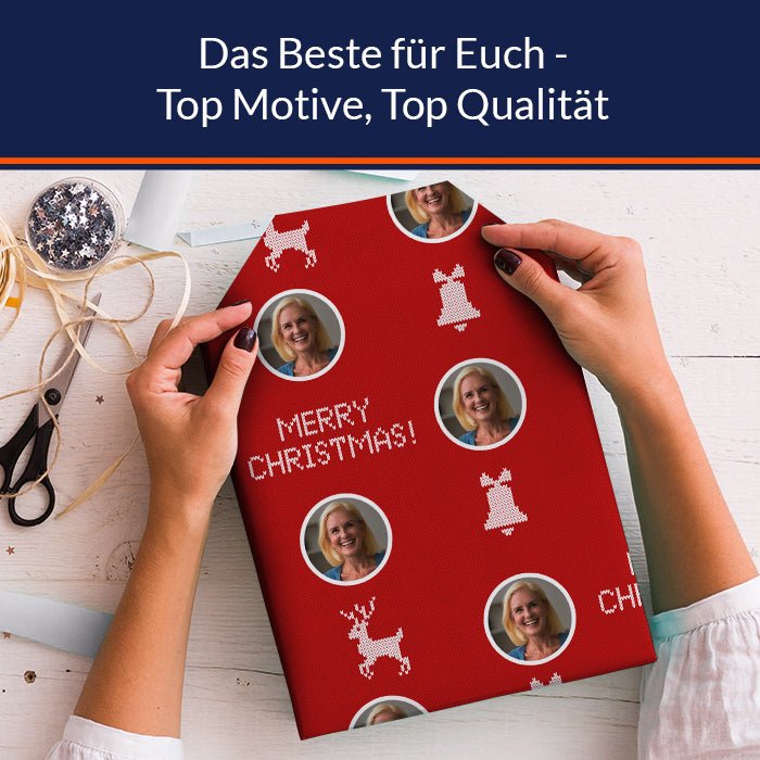 Geschenkpapier personalisiert Geschenkpapier Weihnachten Strickmuster rot Foto M0048 - Bild 5 Geschenkpapier personalisiert Geschenkpapier Weihnachten Strickmuster rot Foto M0048 - Bild 5