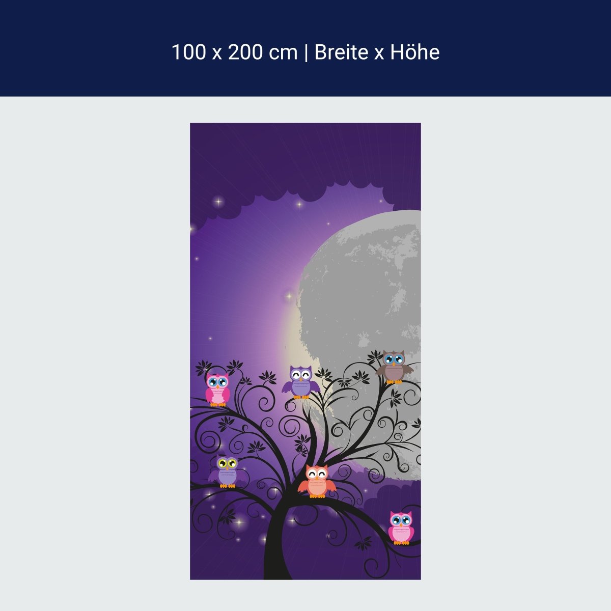 Duschwand Eulen auf einem Baum M0049 Duschwand Eulen auf einem Baum M0049