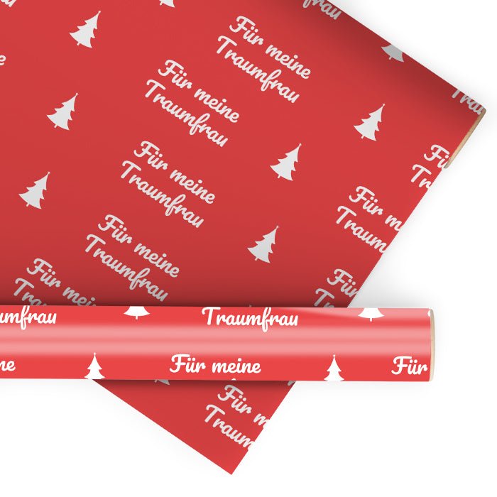 Geschenkpapier personalisiert Geschenkpapier Weihnachten Tannenbaum rot Text M0050 - Bild 1 Geschenkpapier personalisiert Geschenkpapier Weihnachten Tannenbaum rot Text M0050 - Bild 1