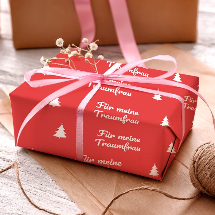 Geschenkpapier personalisiert Geschenkpapier Weihnachten Tannenbaum rot Text M0050 - Bild 3 Geschenkpapier personalisiert Geschenkpapier Weihnachten Tannenbaum rot Text M0050 - Bild 3
