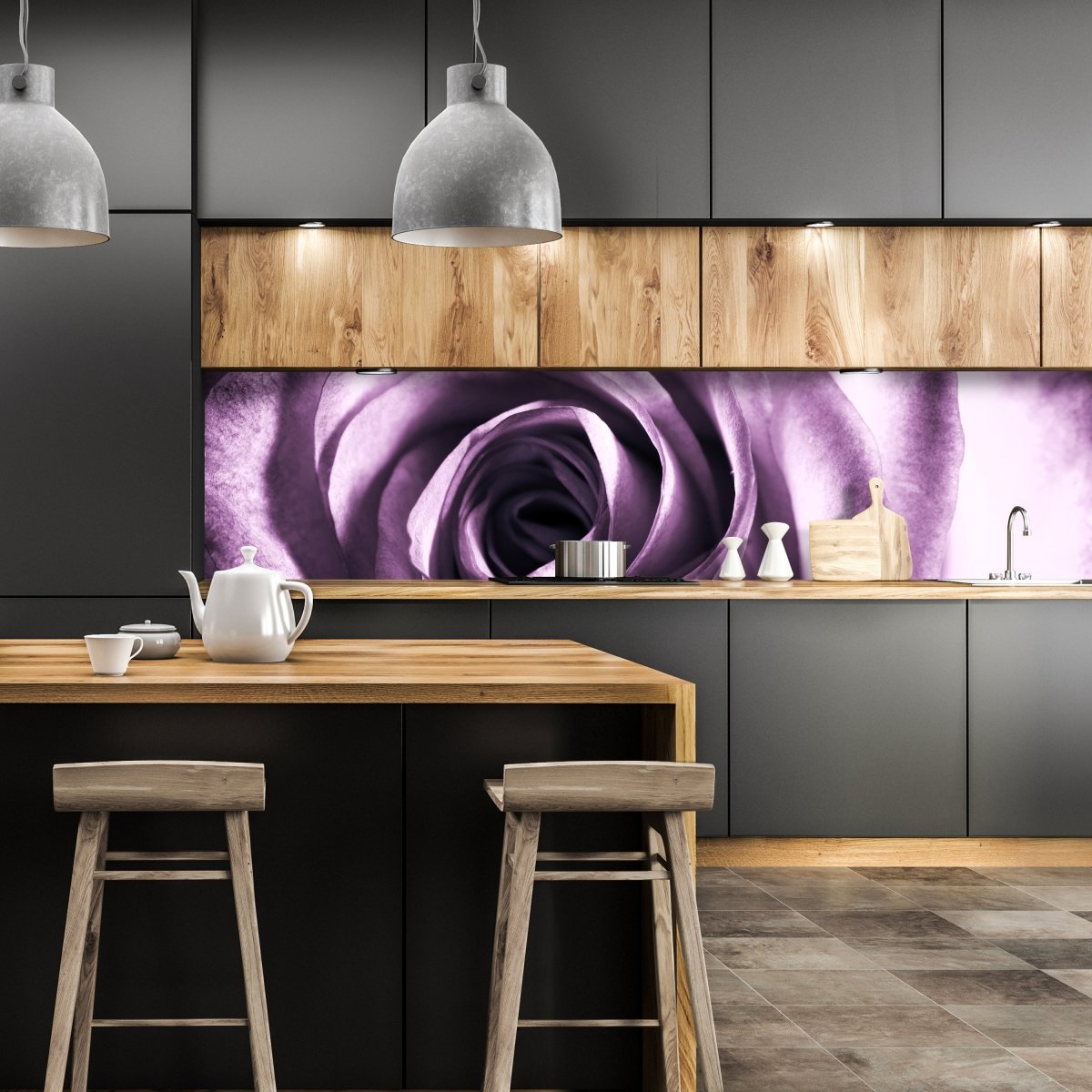 Küchenrückwand violette Rose M0051 entdecken - Bild 1 Küchenrückwand violette Rose M0051 entdecken - Bild 1