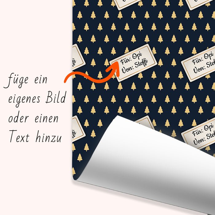 Geschenkpapier personalisiert Geschenkpapier Weihnachten Tannenbaum blau Text M0053 - Bild 6 Geschenkpapier personalisiert Geschenkpapier Weihnachten Tannenbaum blau Text M0053 - Bild 6