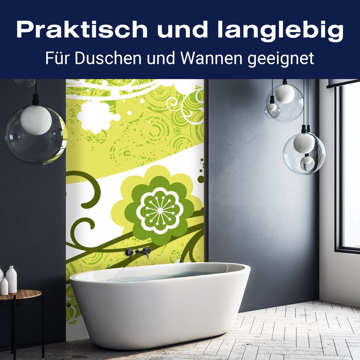 Duschwand Adriana Retro Blüten M0056 entdecken - Bild 3 Duschwand Adriana Retro Blüten M0056 entdecken - Bild 3