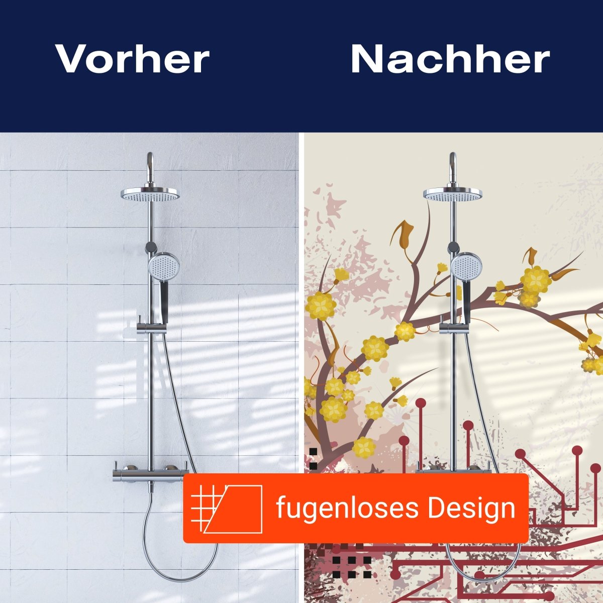 Duschwand Haruka Retro Blüten M0057 entdecken - Bild 9 Duschwand Haruka Retro Blüten M0057 entdecken - Bild 9